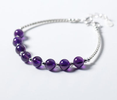 Amethyst Silver Intuition Bracelet