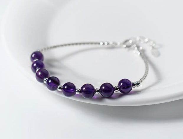 Amethyst Silver Intuition Bracelet