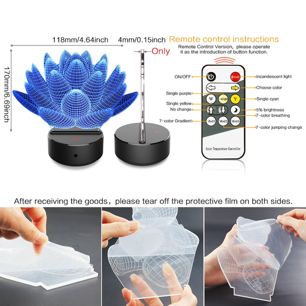 Hologram Lotus Lamp