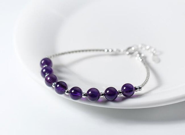 Amethyst Silver Intuition Bracelet