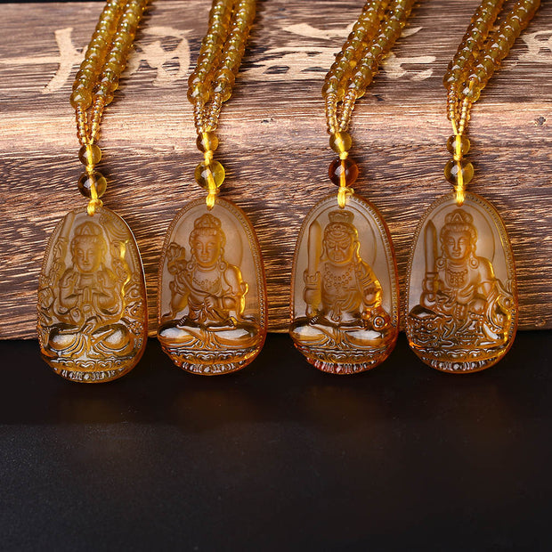 Citrine Protection Buddha Necklace