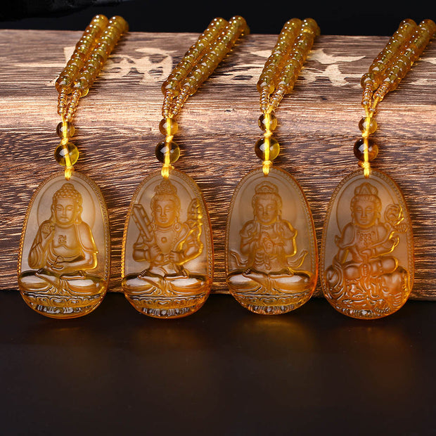 Citrine Protection Buddha Necklace