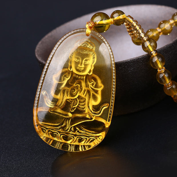 Citrine Protection Buddha Necklace