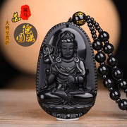 Black Obsidian Meditating Buddha Serenity Amulet