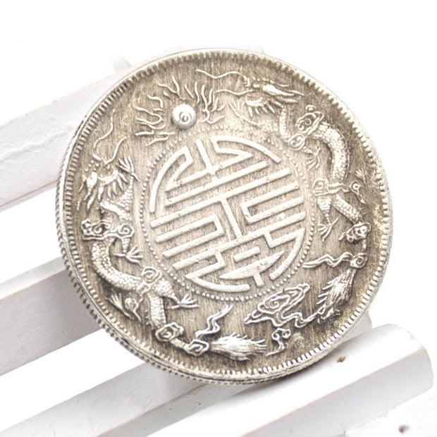 Ancient Feng Shui Double Dragon Auspicious Coin