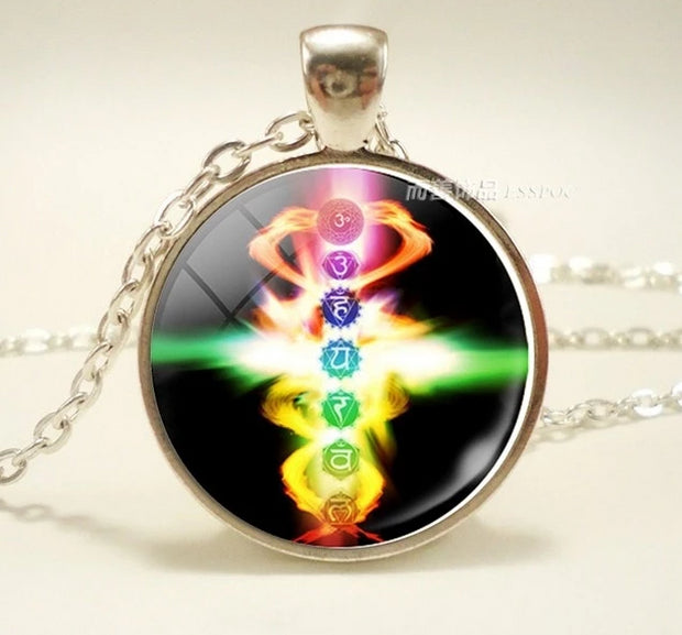 Chakra Symbols Life Charm Energy Pendant